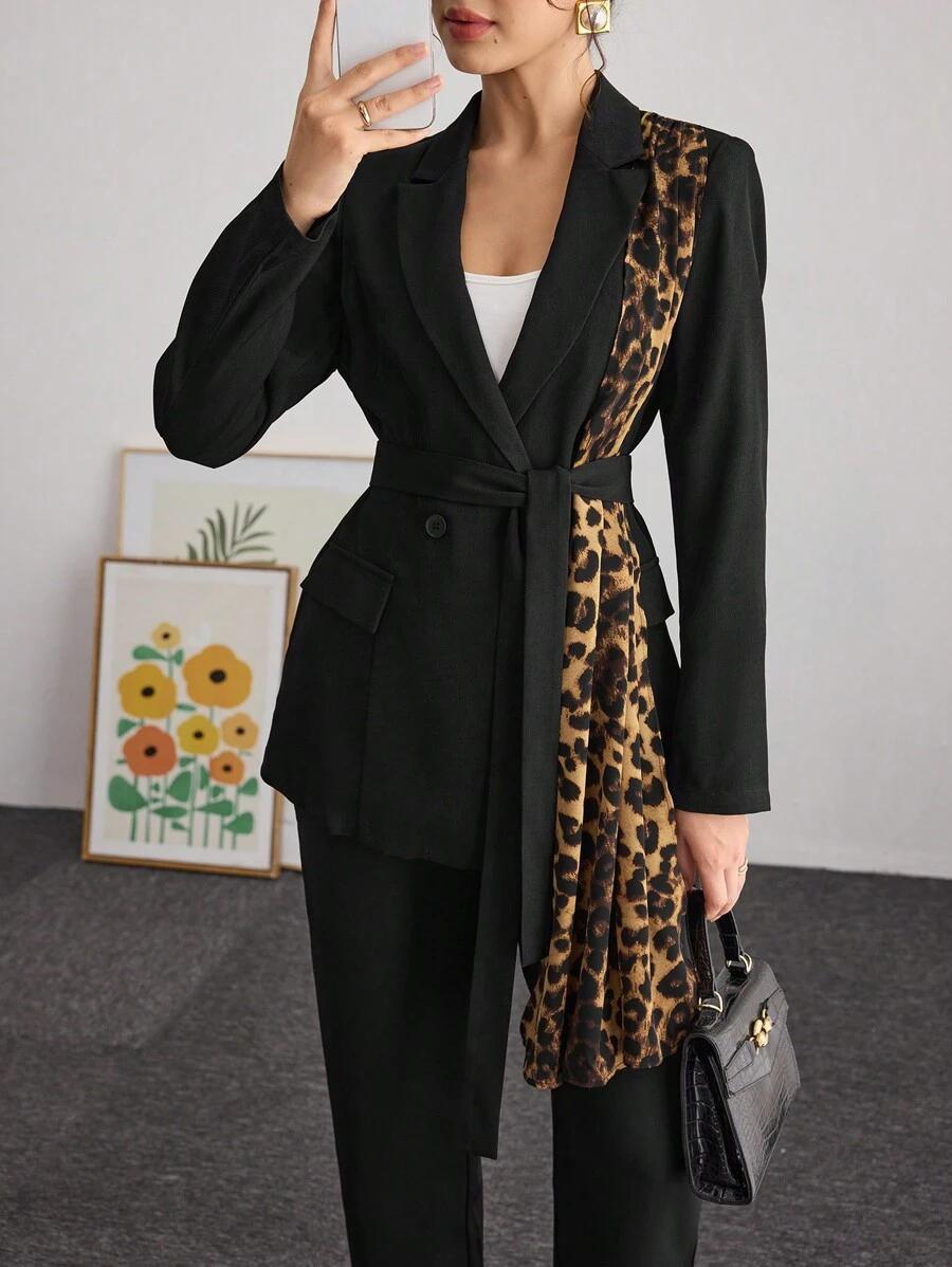 CZARNA MARYNARKA ANIMAL PRINT