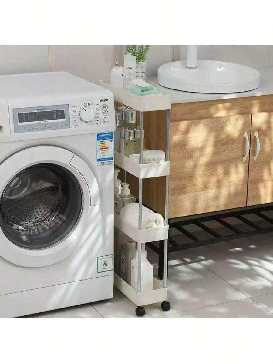 Biały regał na kółkach półka