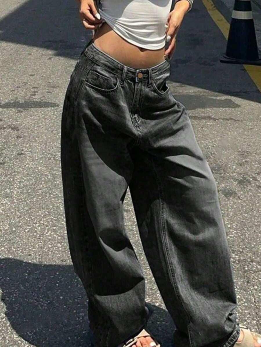 CZARNE SPODNIE JEANS