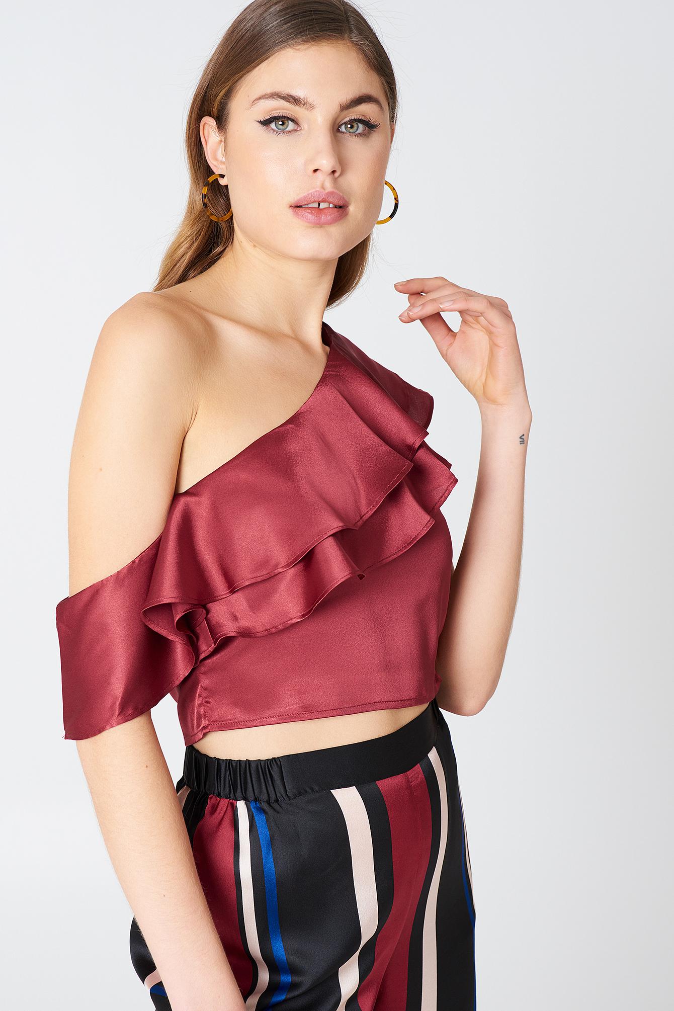 satynowy top asymetria