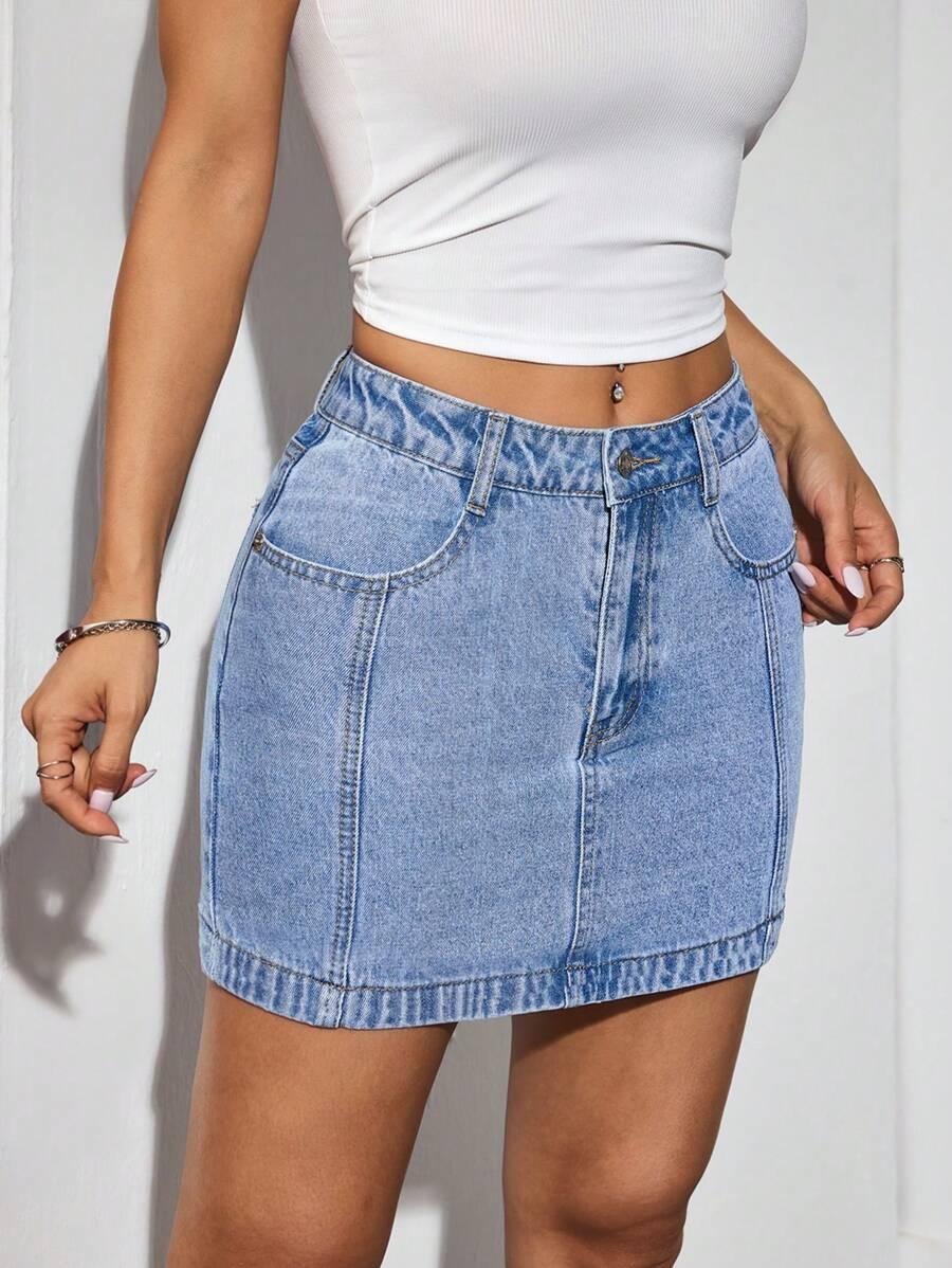 SPÓDNICA MINI JEANSOWA 