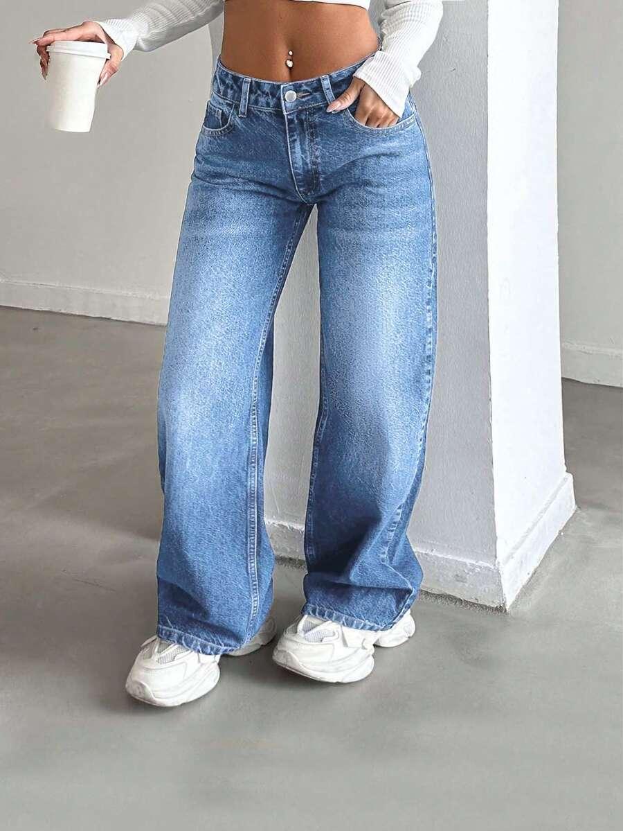 NIEBIESKIE SPODNIE JEANS KIESZENIE