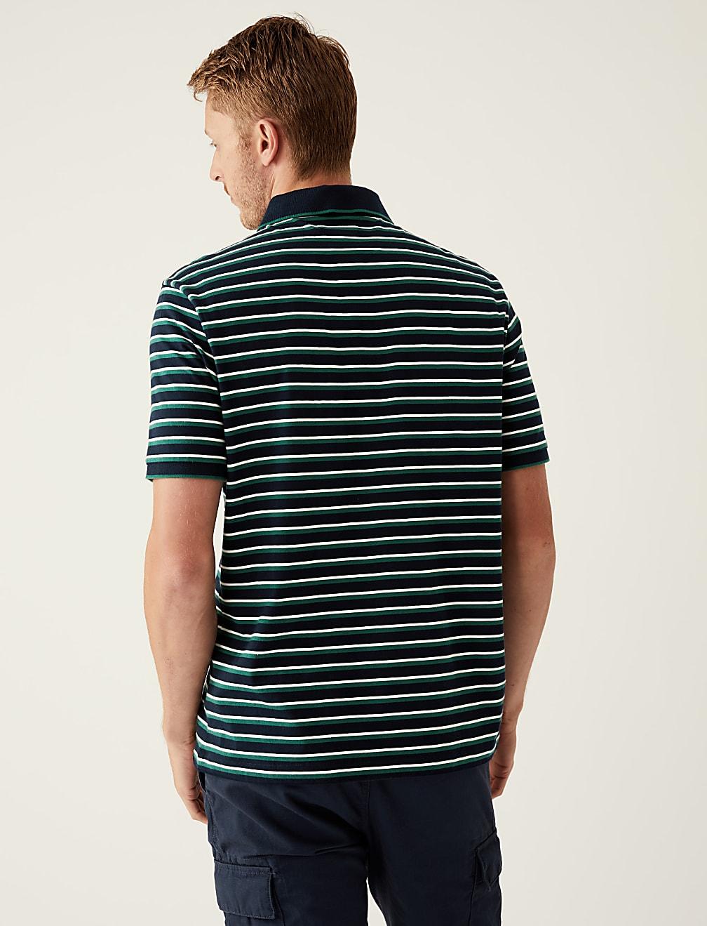 BAWEŁNIANA KOSZULKA POLO PASKI T28-3345M-F3