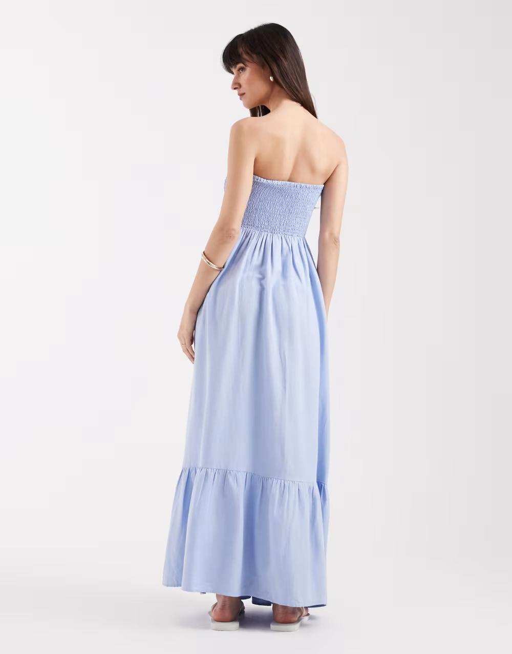 niebieska maxi sukienka