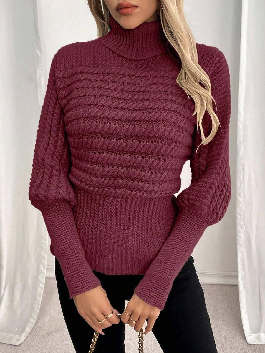 bordowy sweter golf