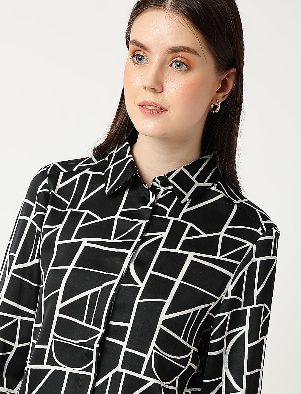 koszula wzór kontrast T41-3368K-Y4