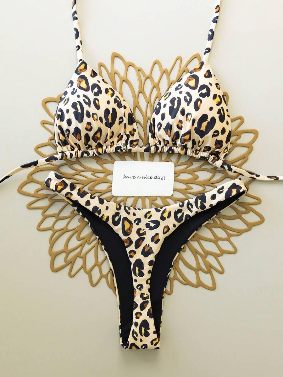 GÓRA OD BIKINI ANIMAL PRINT wiązanie