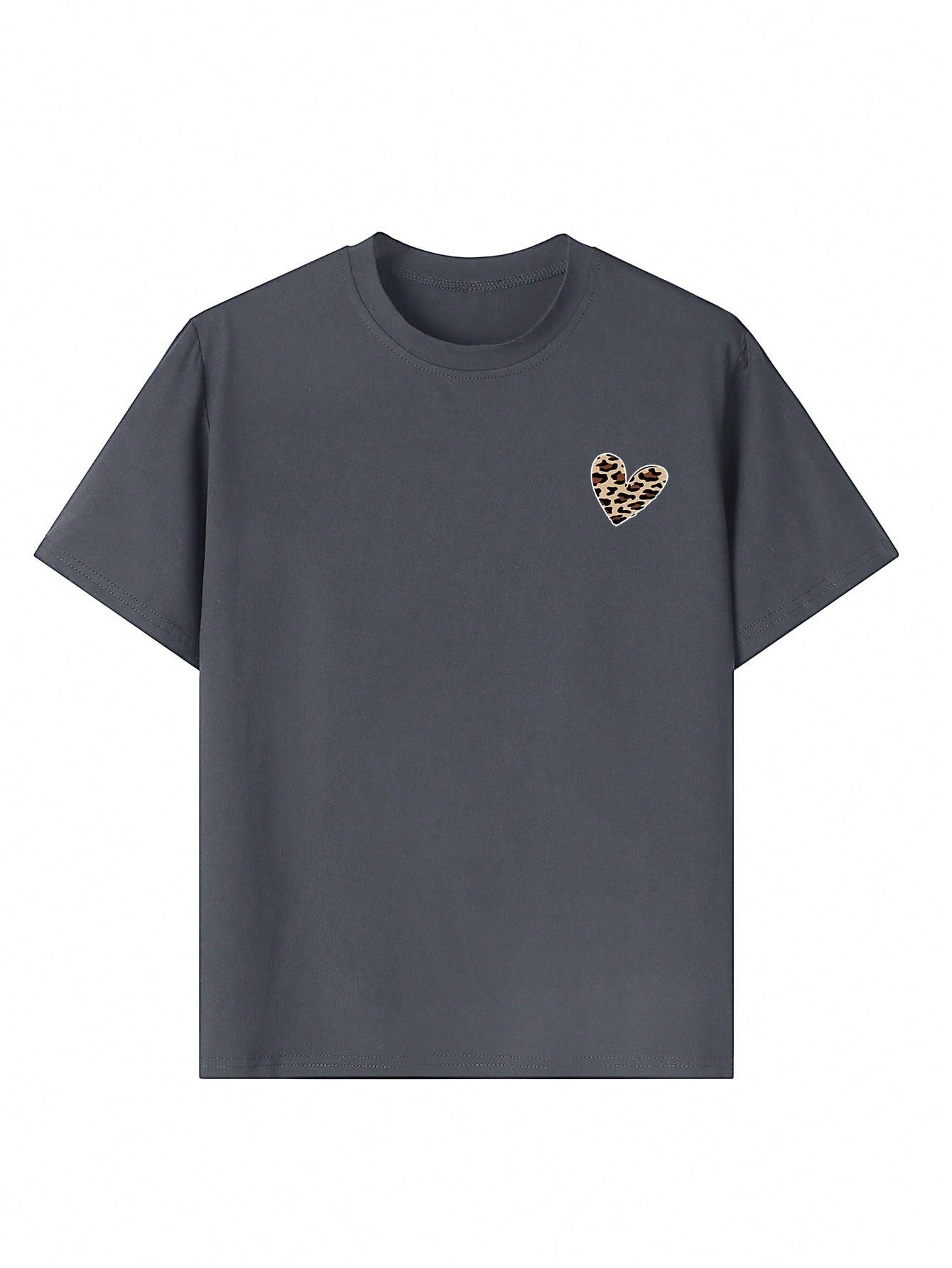 SZARY T-SHIRT NADRUK