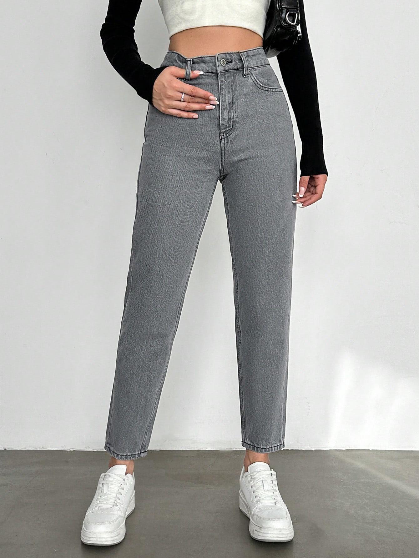 SZARE SPODNIE JEANS