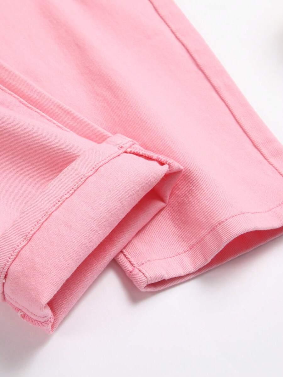 różowe spodnie jeans