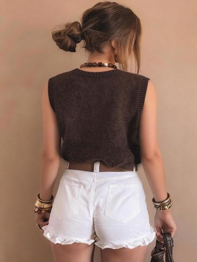 dzianinowy top v-neck 