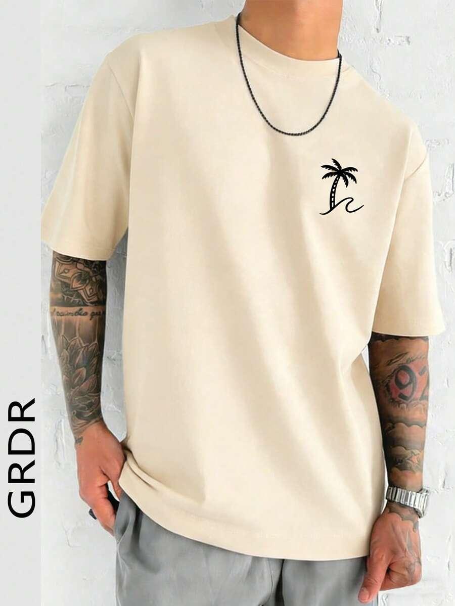beżowy t-shirt krótki rękaw
