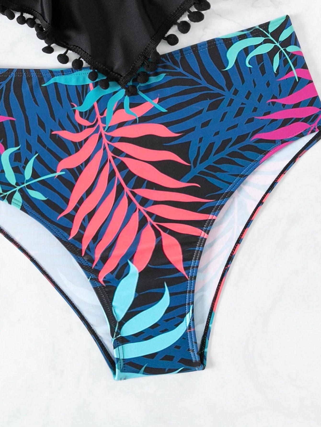 KOMPLET BIKINI POMPONY PRINT
