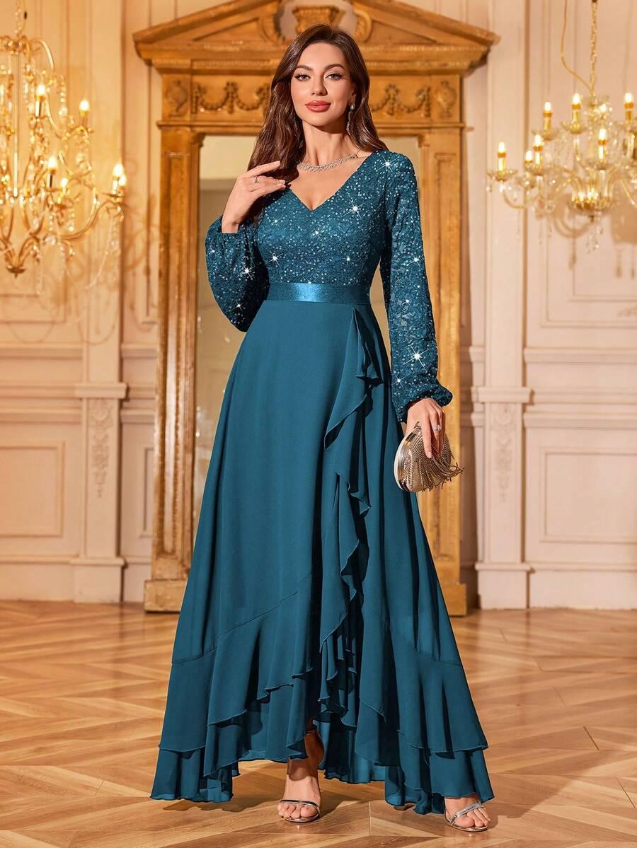 Niebieska maxi sukienka