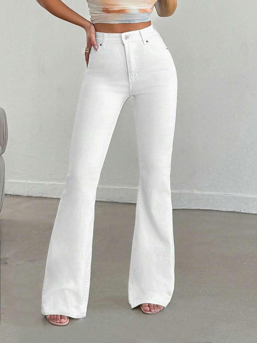 BIAŁE SPODNIE JEANS