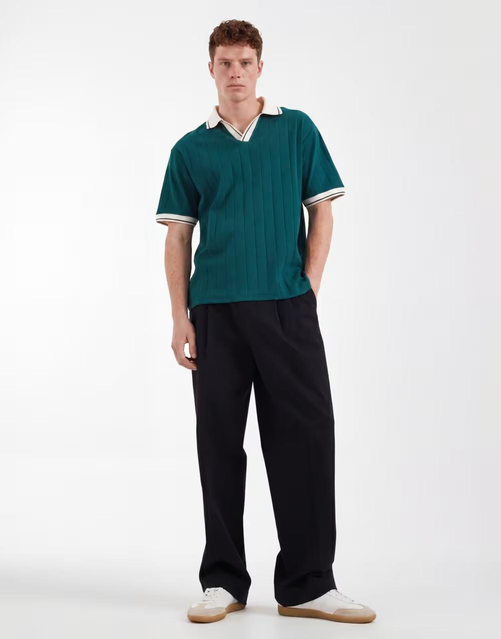 zielona koszula polo kołnierzyk