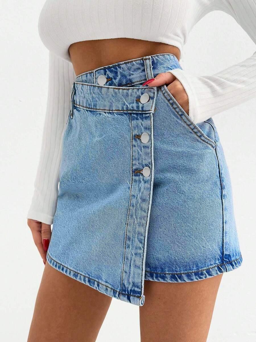jeansowa mini spódnica