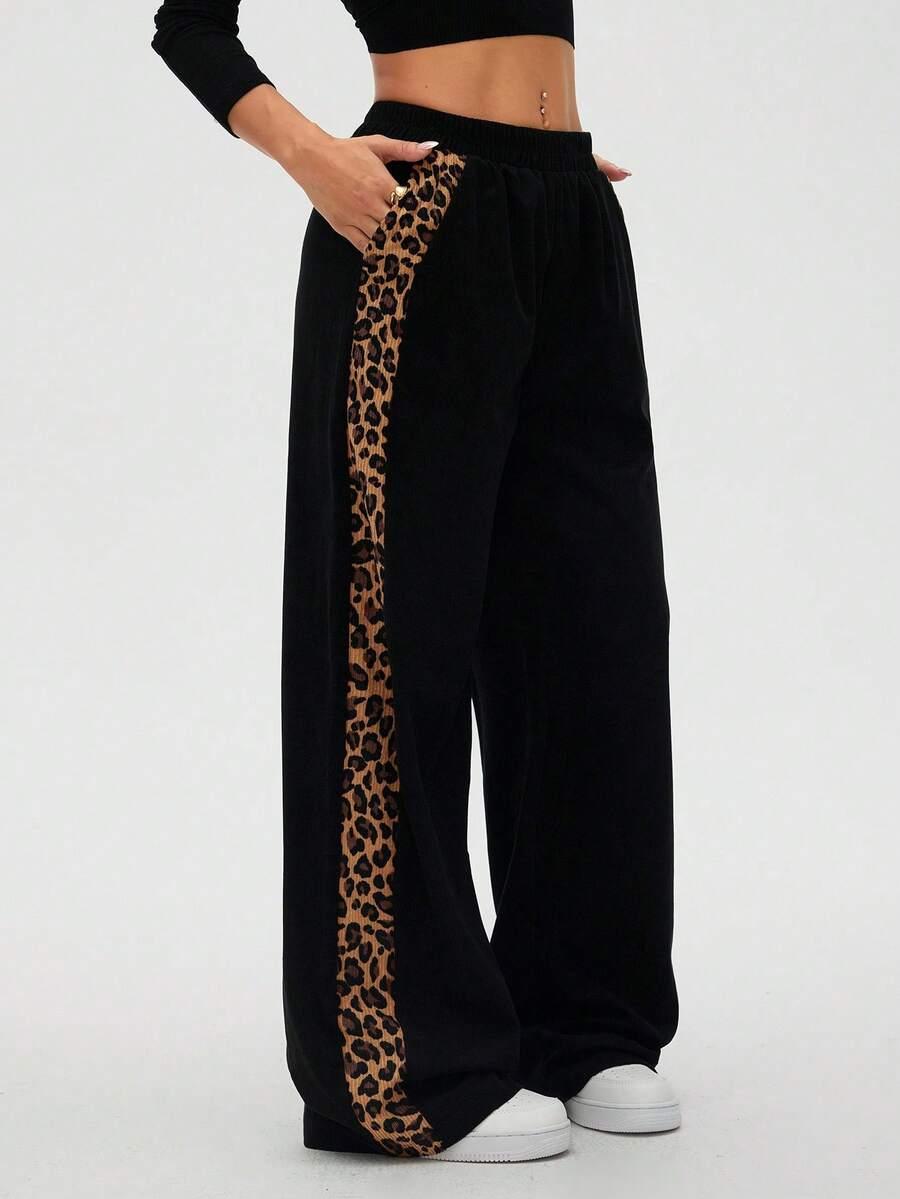 SPODNIE SZEROKA NOGAWKA ANIMAL PRINT