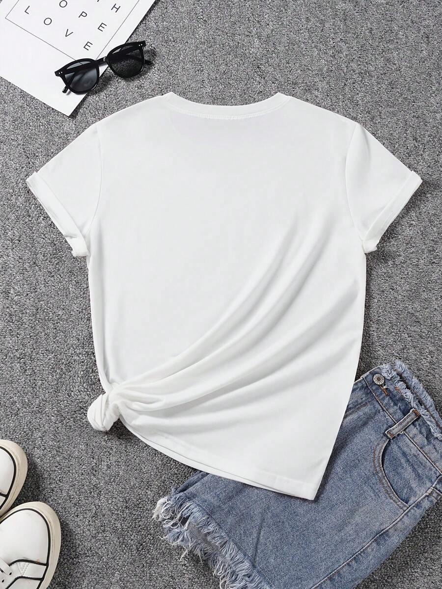 biały t-shirt print