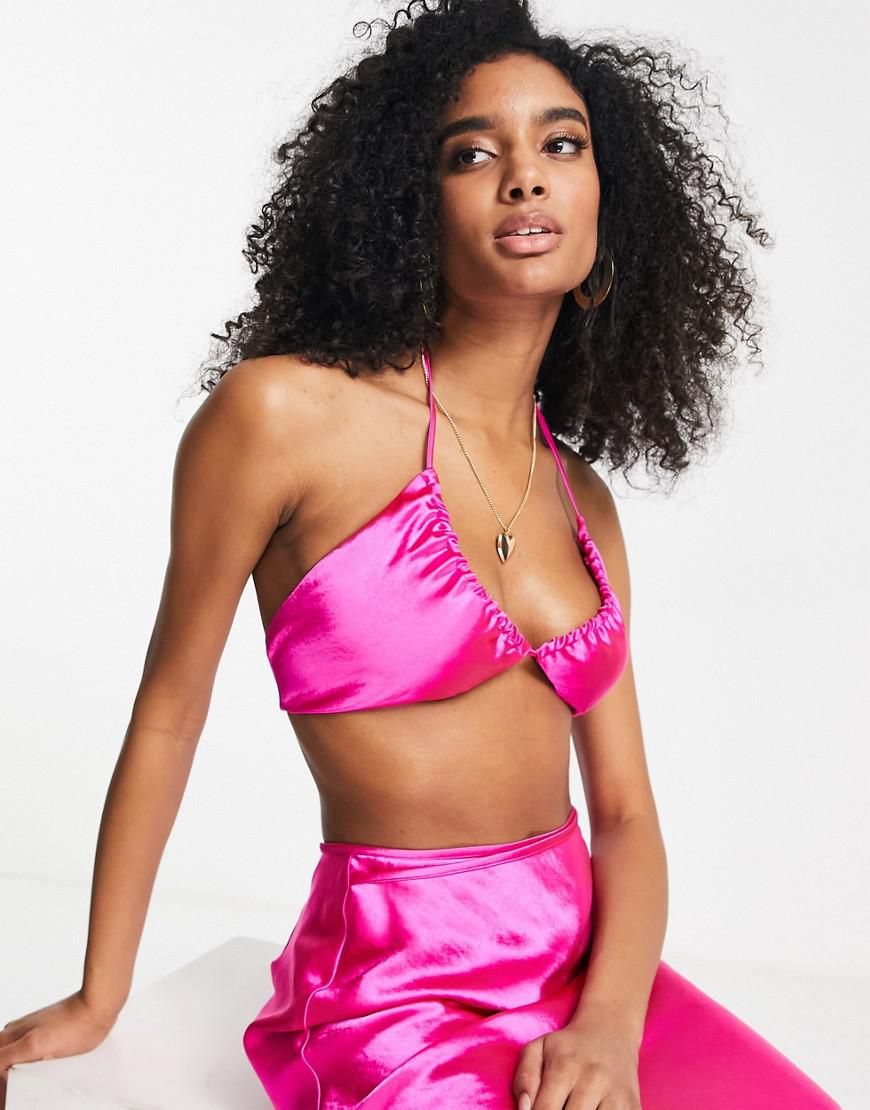 satynowa góra od bikini 