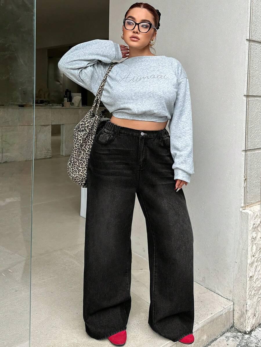 czarne spodnie jeans wysoki stan