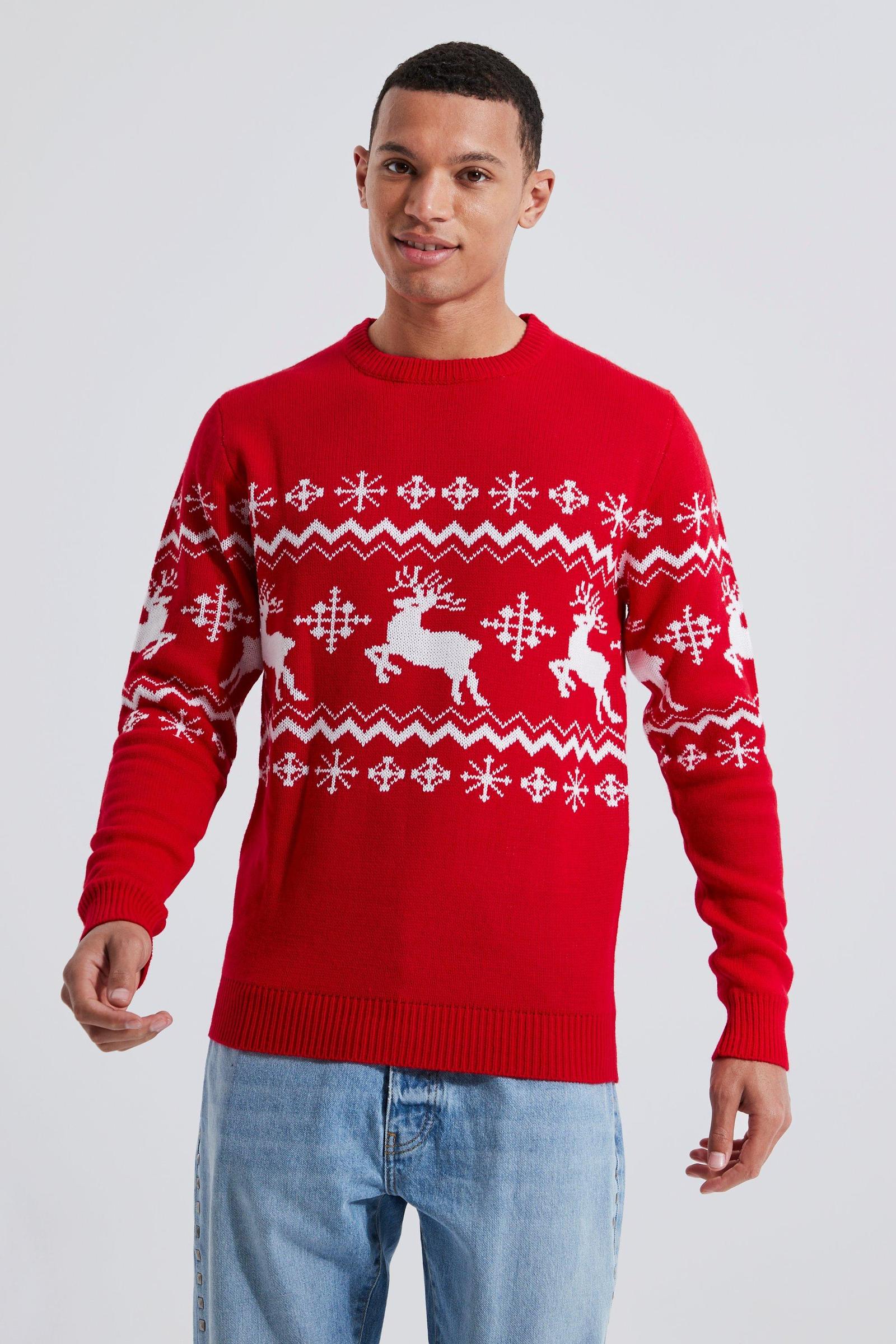 CZERWONY SWETER ŚWIĄTECZNY WZÓR