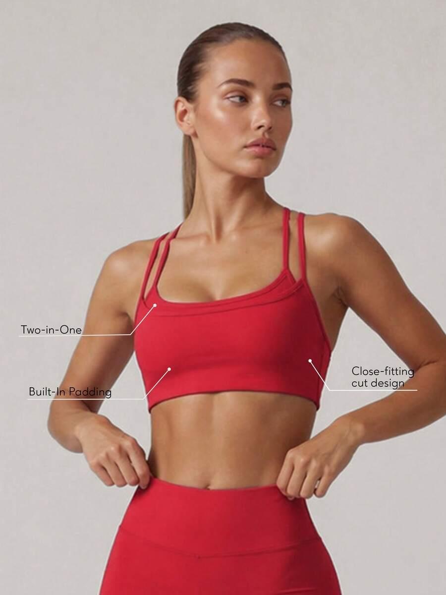 CZERWONY BIUSTONOSZ SPORTOWY