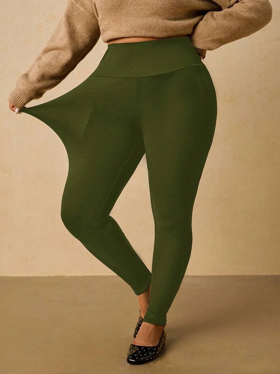 ZIELONE LEGGINSY WYSOKI STAN