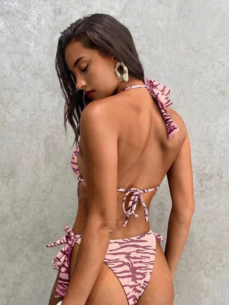 RÓŻOWY JEDNOCZĘŚCIOWY STRÓJ KĄPIELOWY animal print