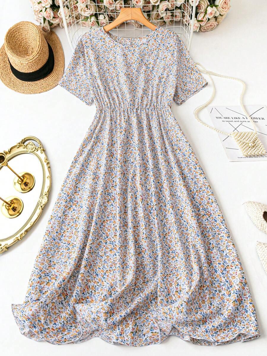 MAXI SUKIENKA PRINT KWIATY