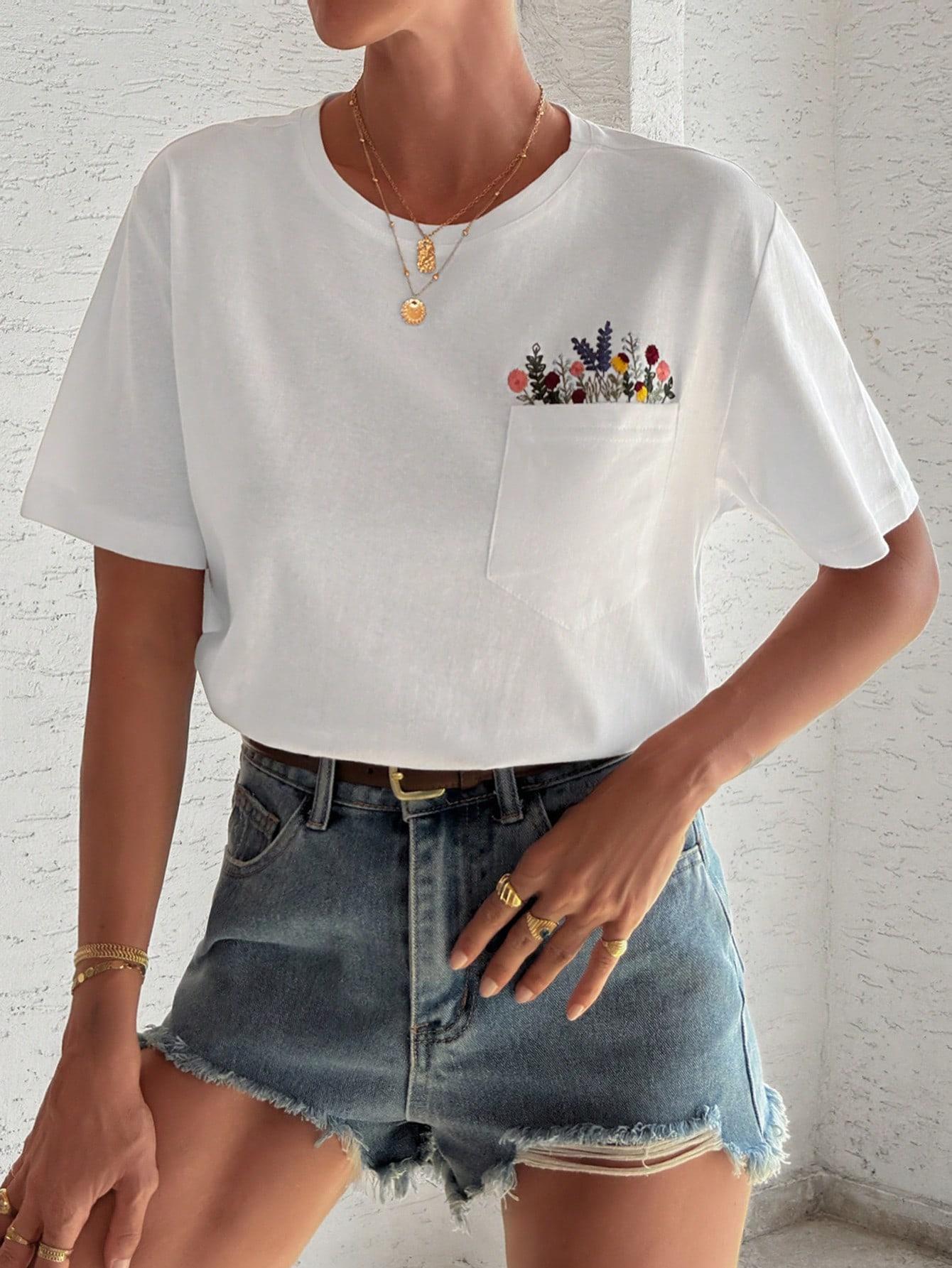 BIAŁY T-SHIRT KIESZEŃ