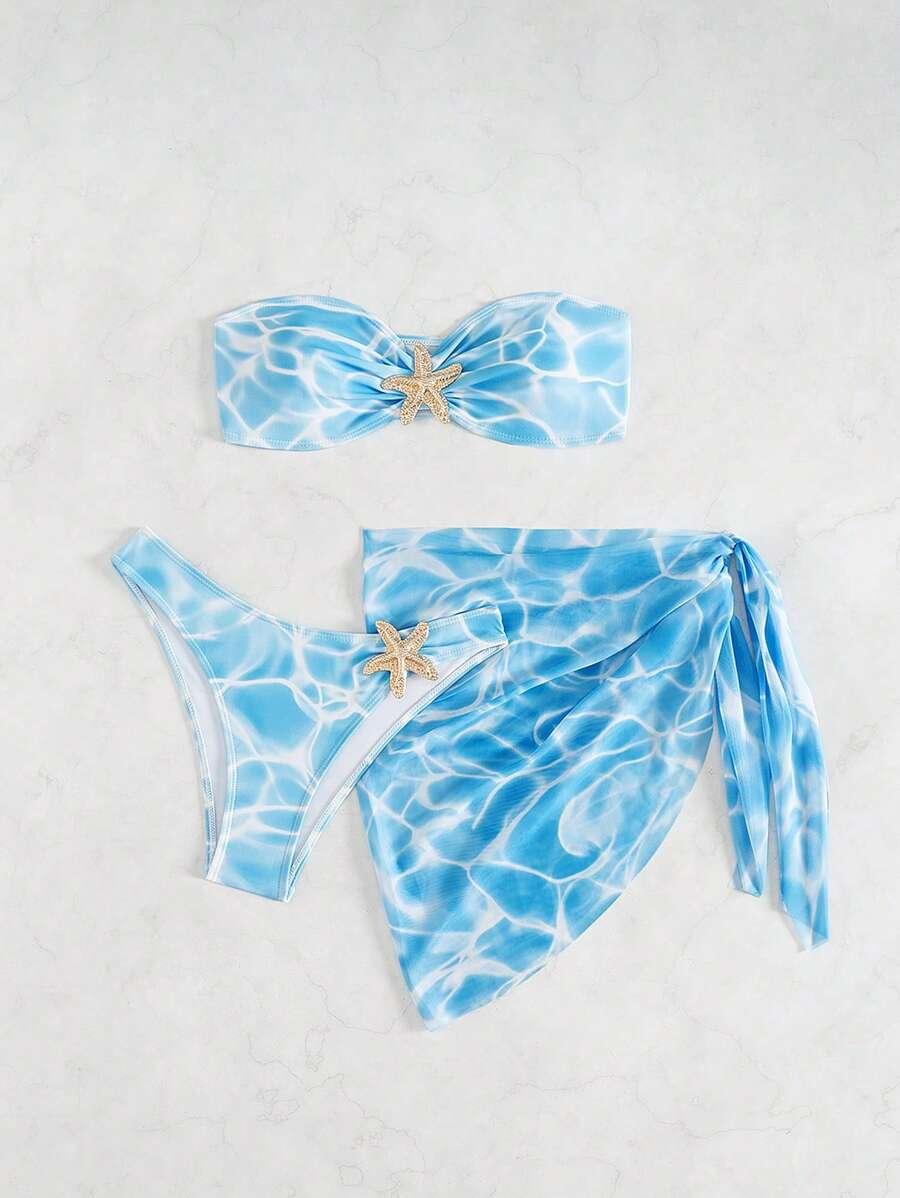 TRZYCZĘŚCIOWY KOMPLET BIKINI ROZGWIAZDA