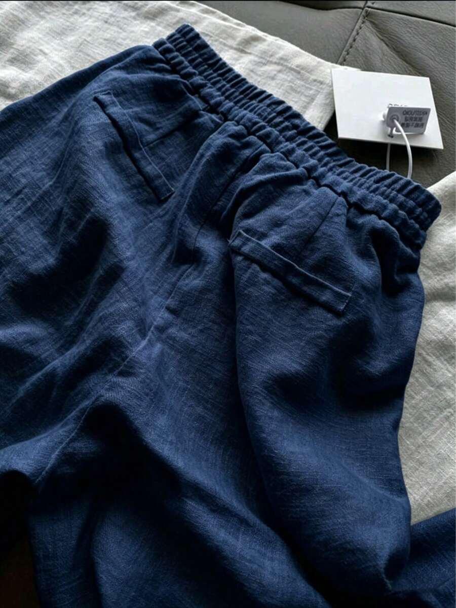 granatowe spodnie casual 