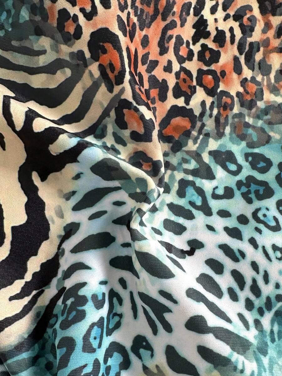 dwuczęściowy strój kąpielowy animal print