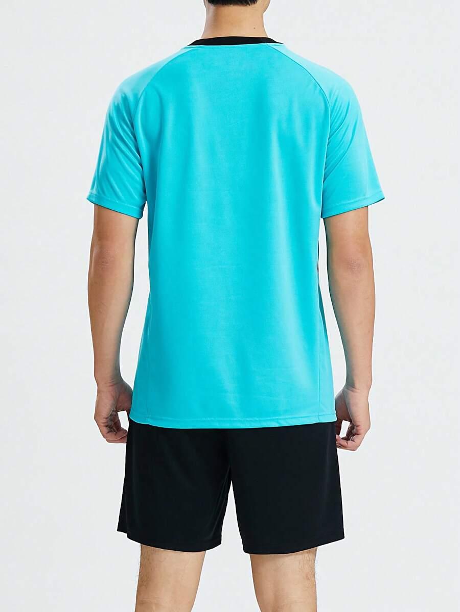 niebieski t-shirt print 