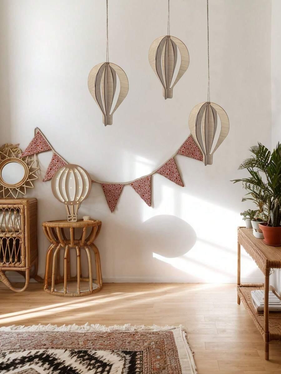 drewniane balony wiszące 3-pack