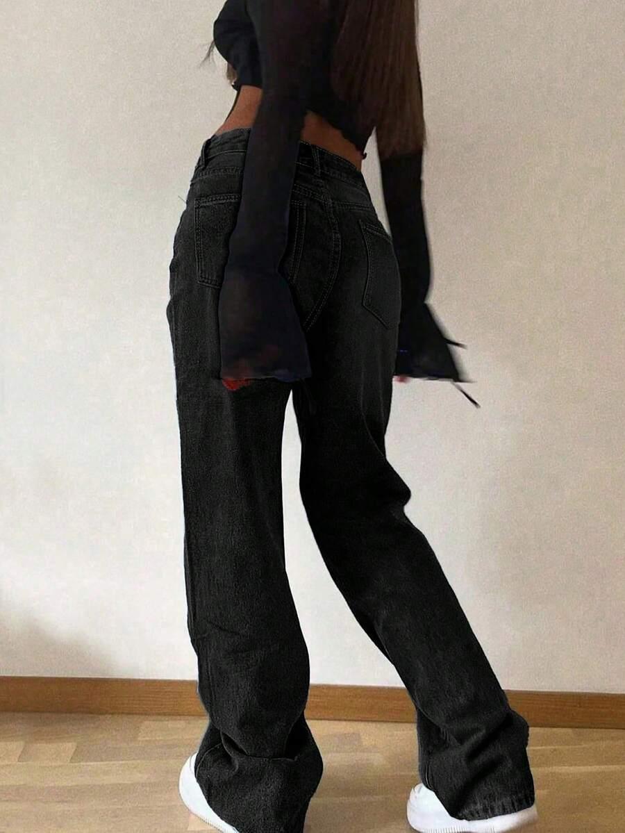 czarne spodnie jeans 