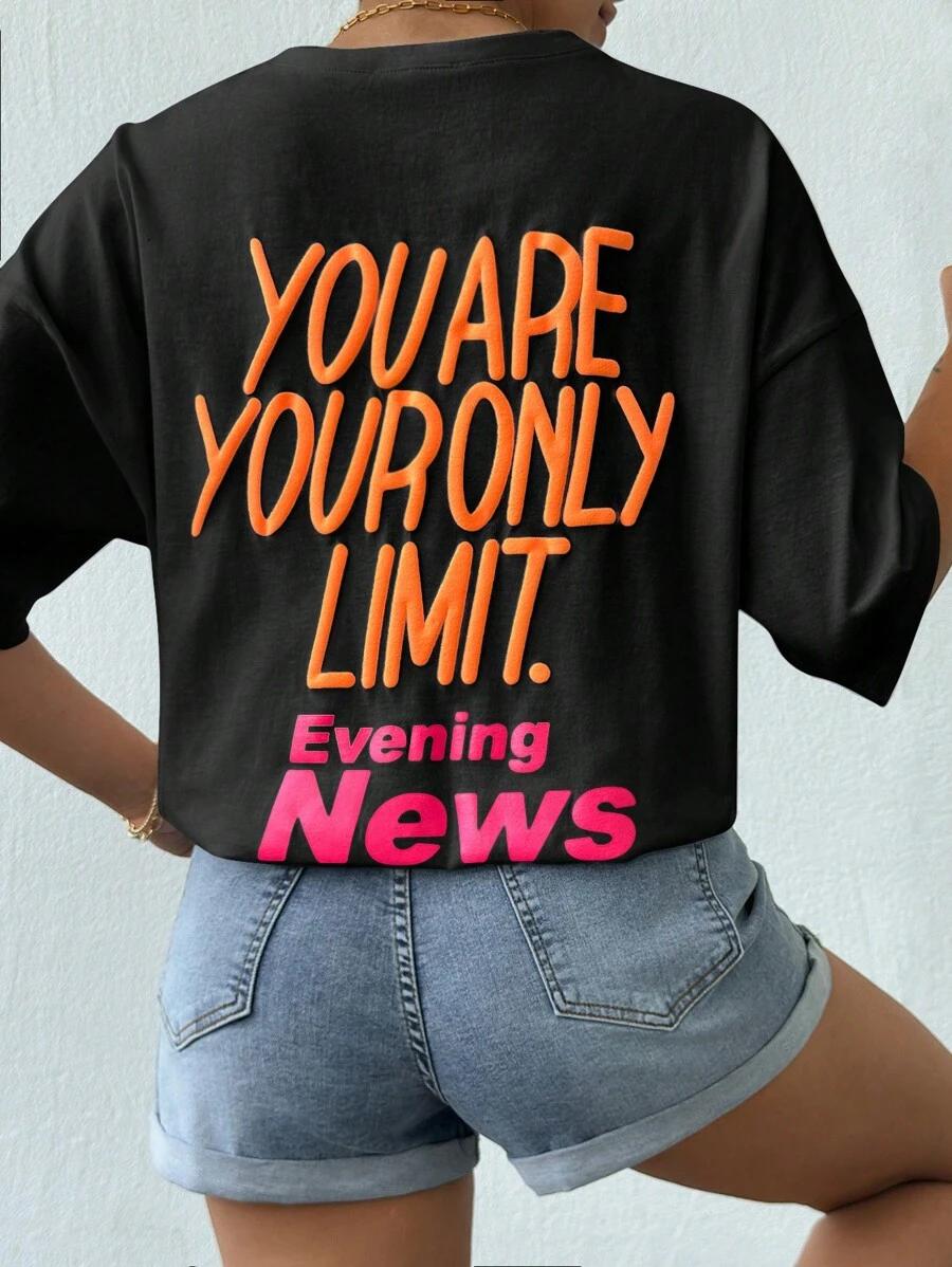 czarny t-shirt oversize
