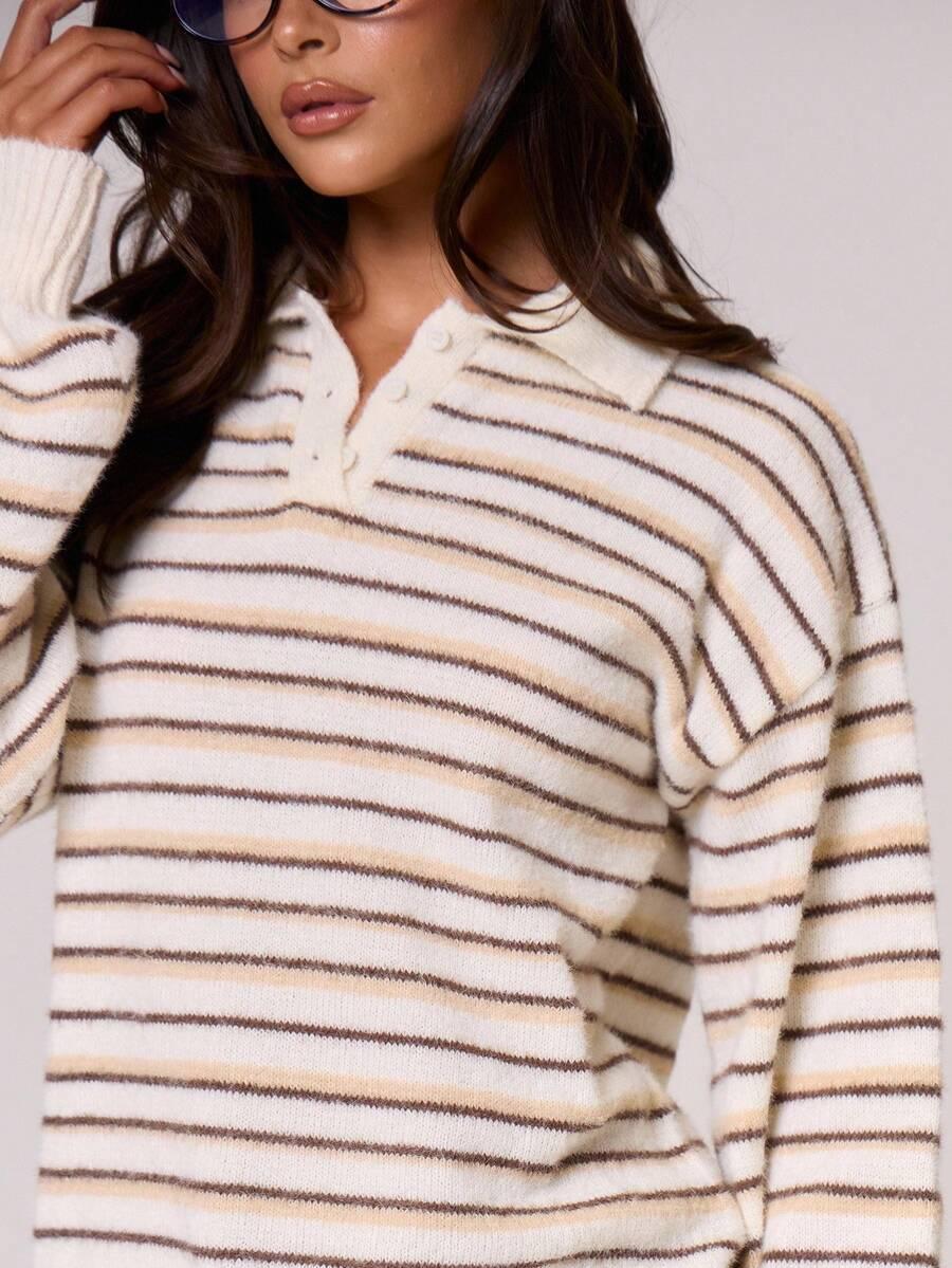 SWETER W PASKI GUZIKI