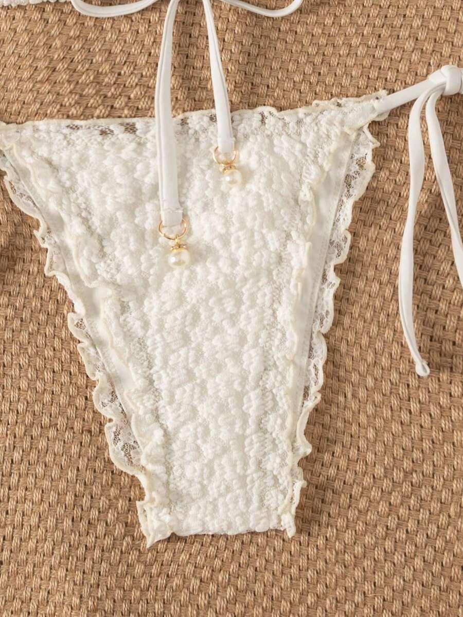 dwuczęściowy kostium bikini koronka