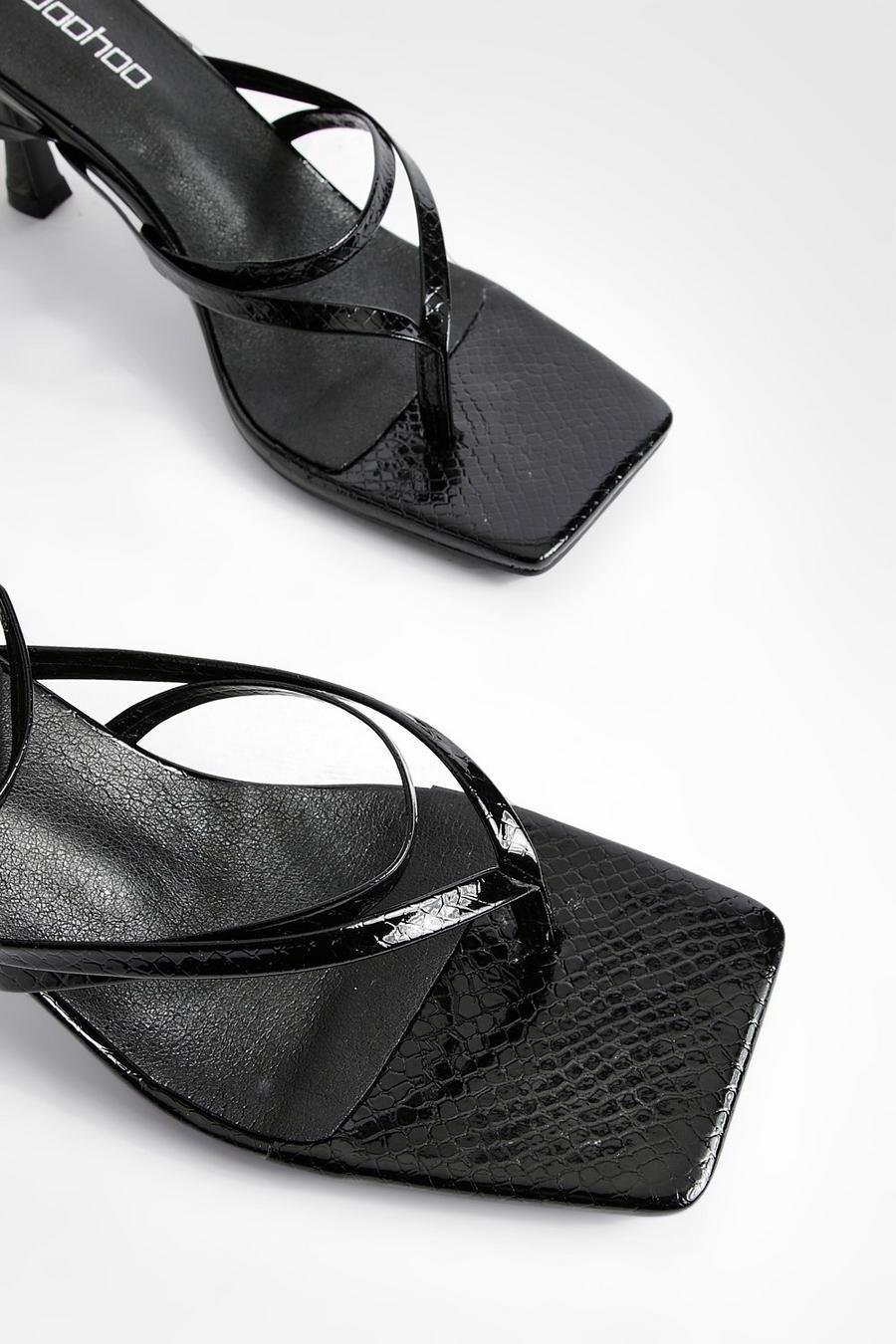 czarne eleganckie sandały japonki obcas