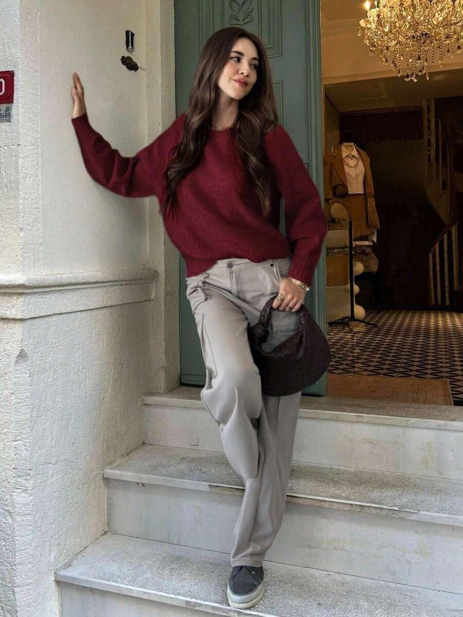 BORDOWY SWETER OVERSIZE