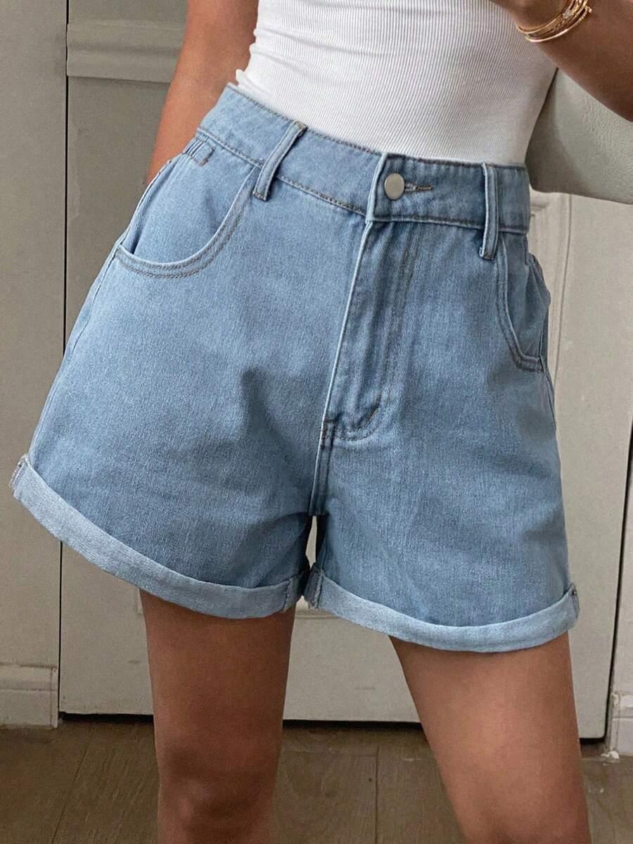 spodenki jeans wysoki stan