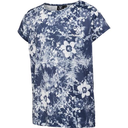 niebieski t-shirt nanna kwiaty logo