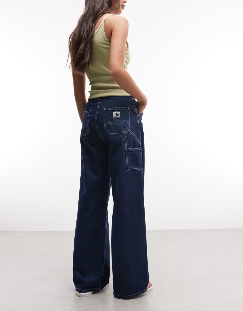 GRANATOWE PROSTE SPODNIE JEANS