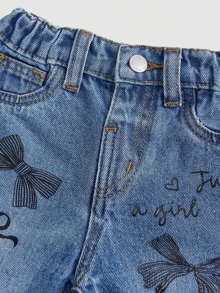 niebieskie jeansy print 