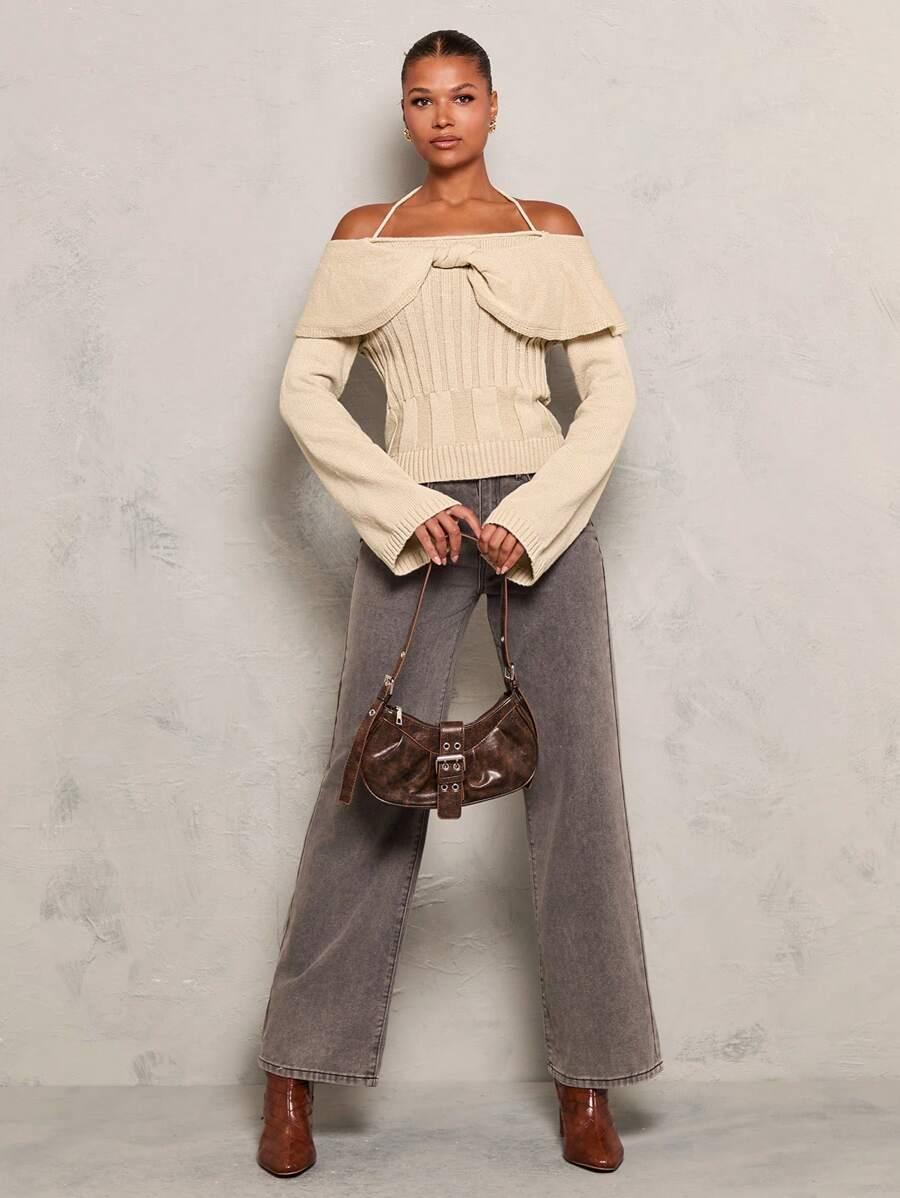  SWETER DAMSKI Z ODKRYTYMI RAMIONAMI 