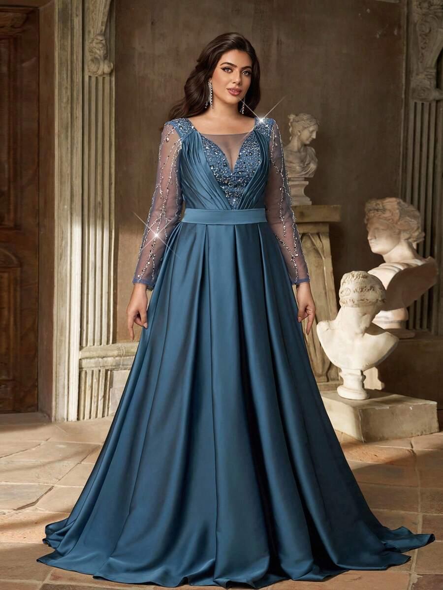 niebieska maxi sukienka