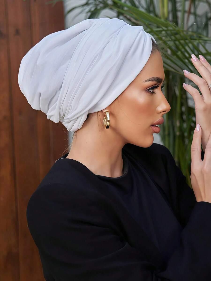 biały turban na głowę
