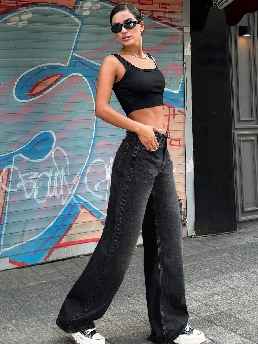 czarne spodnie jeans